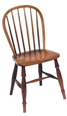Lot 763 - A 19thC spindle back ash and elm Windsor side...