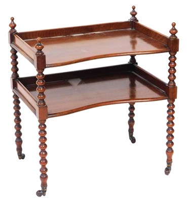 Lot 794 - A Victorian mahogany two tier side table, with...