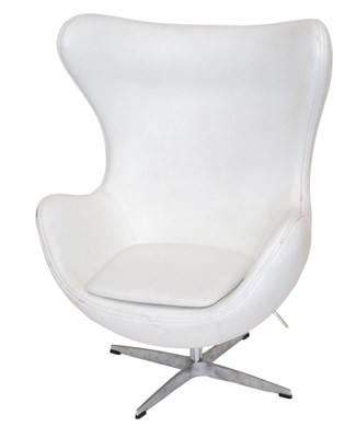 Lot 799 - A white vinyl Blofeld style egg chair.