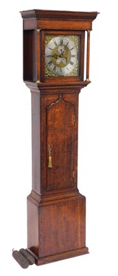 Lot 848 - A George III oak longcase clock, with dentil...