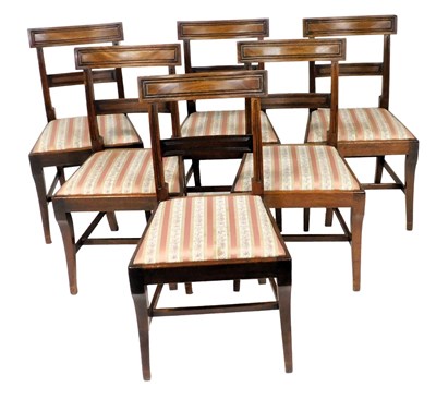 Lot 803 - A set of six Regency mahogany bar back dining...