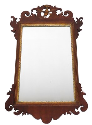 Lot 813 - A Georgian style mahogany and parcel gilt fret...