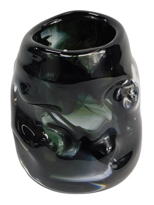 Lot 207 - A Whitefriars smoky knobbly glass vase, 13cm...