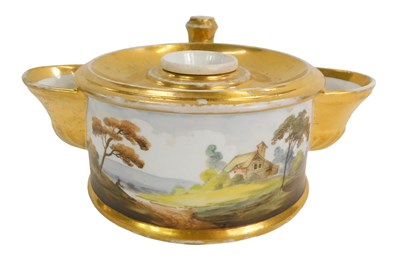 Lot 45 - An early 19thC porcelain inkwell, possibly...