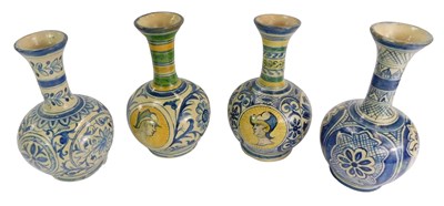 Lot 50 - Four early 20thC Maiolica vases, each...