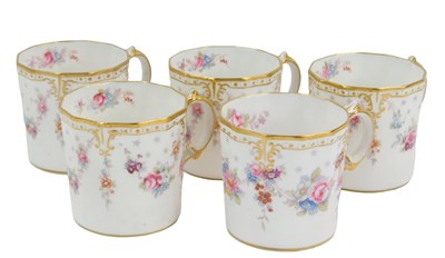 Lot 213 - Five Royal Crown Derby porcelain coffee...