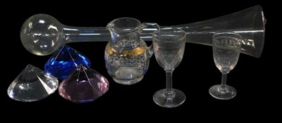 Lot 210 - Glassware, comprising a Victorian enamel jug,...