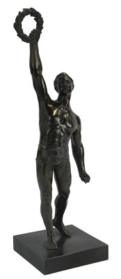 Lot 42 - A 1930s brown bronze patinated spelter figure...