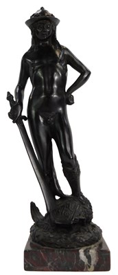 Lot 40 - After Donatello. David, lost wax cast bronze...