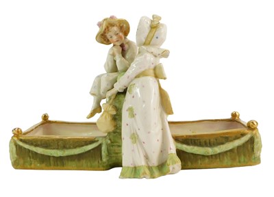 Lot 17 - A 19thC Amphora porcelain figure group,...