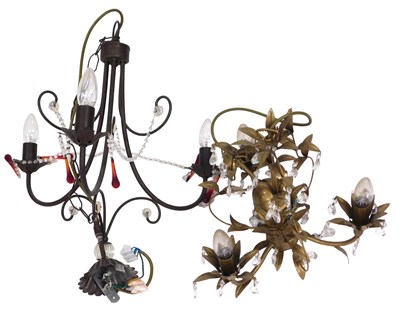 Lot 820 - Two Laura Ashley three branch chandeliers, one...