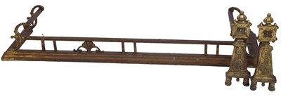 Lot 827 - A Victorian brass fender, with a gallery with...