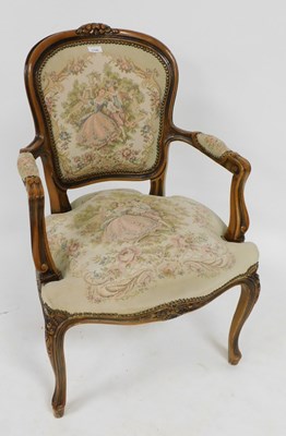 Lot 1148 - A Victorian style mahogany armchair, with...