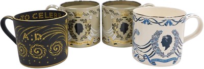 Lot 90 - Four Wedgwood commemorative tankards, designed...