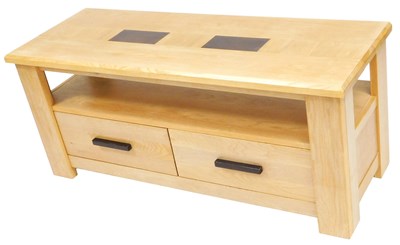 Lot 836 - A 20thC light oak coffee table, of rectangular...
