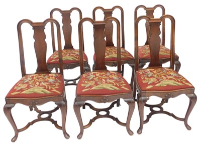 Lot 301 - A set of six 19thC Continental oak dining...