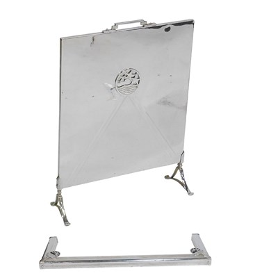 Lot 307 - An Art Deco chrome-plated fire curb, the...