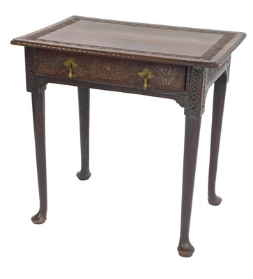Lot 316 - An 18thC oak lowboy, the rectangular top with...