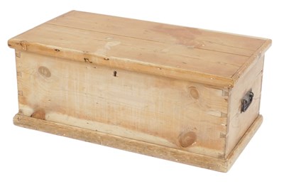 Lot 323 - A stripped pine blanket box, with black...