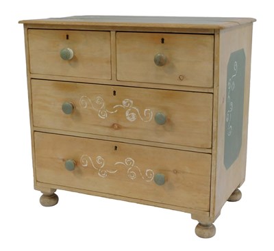 Lot 324 - A Victorian stripped pine chest of...