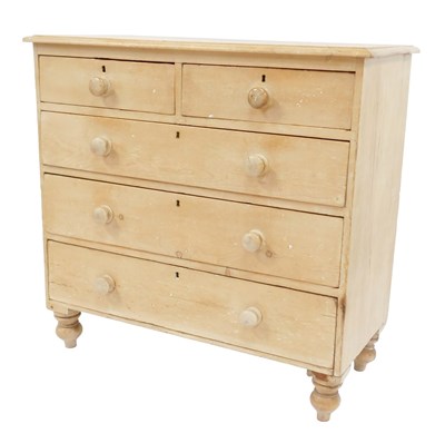 Lot 327 - A Victorian stripped pine chest of...