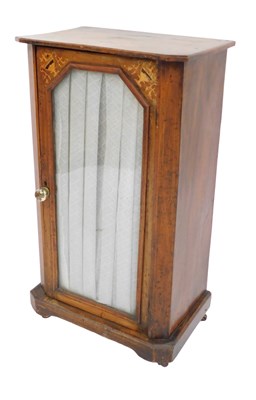 Lot 338 - A Victorian walnut and marquetry side cabinet,...