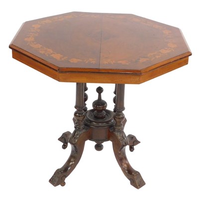 Lot 341 - A Victorian walnut and marquetry occasional...