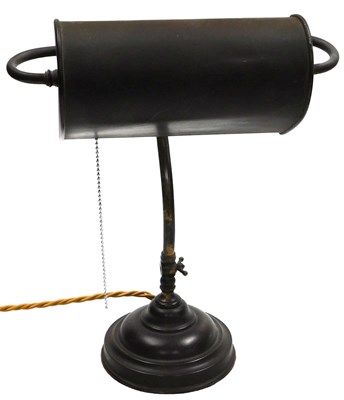 Lot 465 - An early 20thC loaded brass desk lamp, raised...