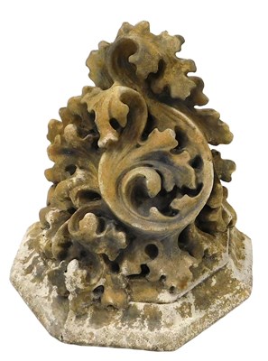 Lot 467 - An early 20thC concrete corbel, of scrolling...
