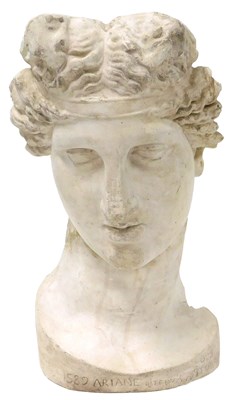 Lot 469 - A plaster half bust of a Roman Goddess,...