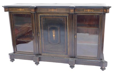 Lot 350 - A Victorian ebonised and marquetry...