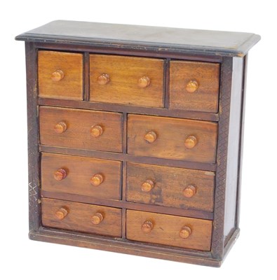 Lot 352 - A stained pine and mahogany small chest of...