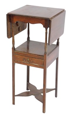 Lot 377 - A 19thC oak wash stand, the rectangular top...