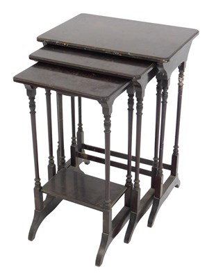 Lot 378 - A nest of three Edwardian mahogany occasional...