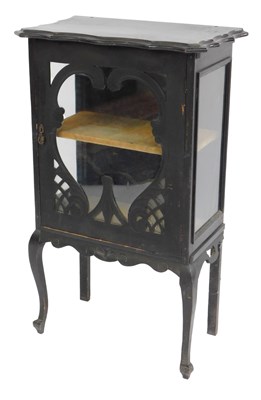 Lot 358 - A late 19thC Continental ebonised side cabinet,...