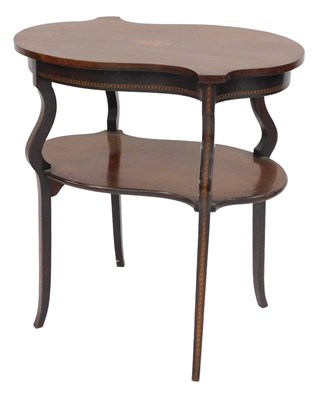 Lot 361 - An Edwardian mahogany and chequer banded two...