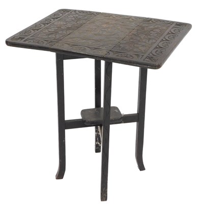 Lot 365 - A late 19th/early 20thC carved oak folding...