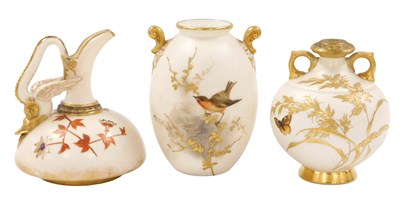 Lot 477 - A Royal Worcester porcelain jug, circa 1886,...