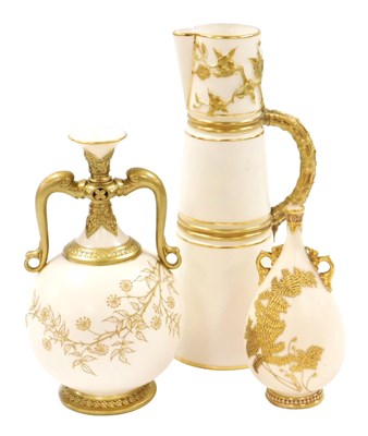 Lot 481 - A Royal Worcester porcelain jug, circa 1885,...