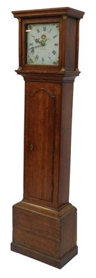 Lot 399 - An early 19thC oak longcase clock, the square...