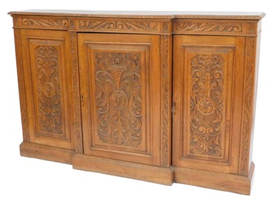 Lot 413 - A late 19th/early 20thC breakfront side...