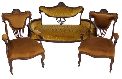 Lot 421 - A late 19th/early 20thC mahogany saloon three...