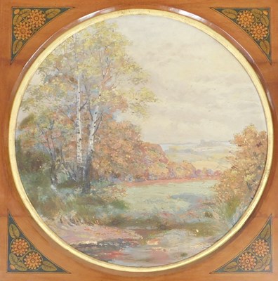 Lot 476 - English School (late 19thC). Autumn landscape...