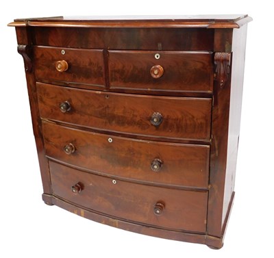 Lot 434 - A Victorian mahogany bow-fronted chest of...