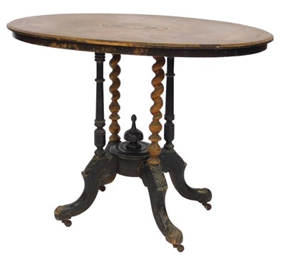 Lot 437 - A Victorian walnut and ebonised occasional...