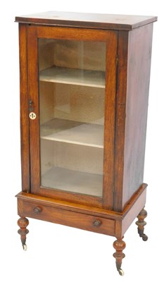 Lot 440 - A Victorian walnut side cabinet, with a glazed...