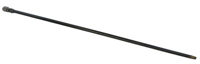 Lot 33 - An ebonised walking cane, mounted with a white...