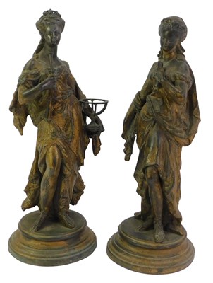 Lot 94 - A pair of 19thC Continental gilt heightened...
