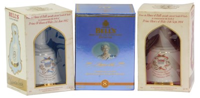Lot 108 - Three Bell's Old Scotch whisky decanters,...