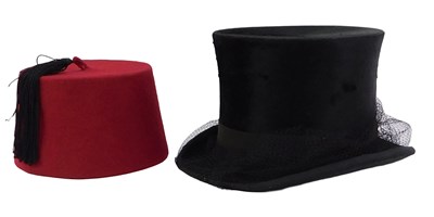 Lot 119 - A Victorian black moleskin lady's riding hat,...